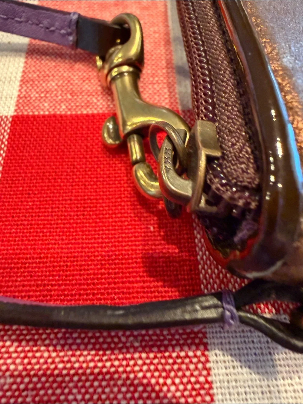 Coach Patchwork Brown Signature Wristlet